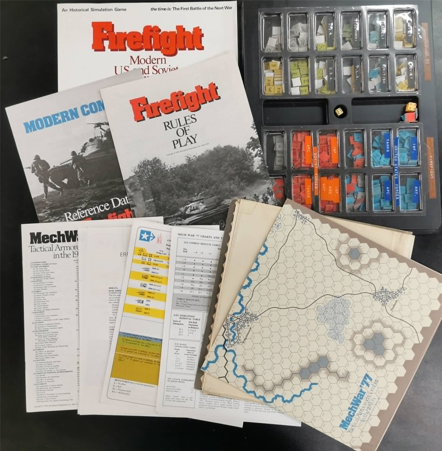Mechwar '77 and Firefight double game collection - SPI Game #QX