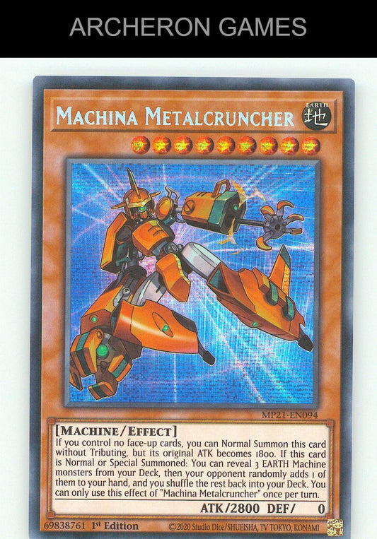 Machina Metalcruncher SEC YUGIOH Card