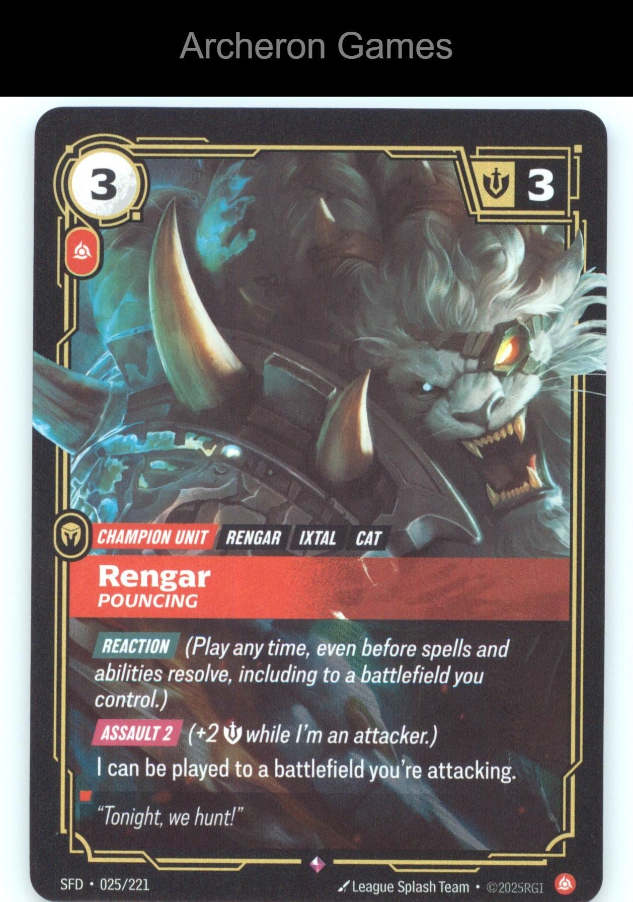 Rengar - Pouncing SFD 025/221 R  Card Spiritforged