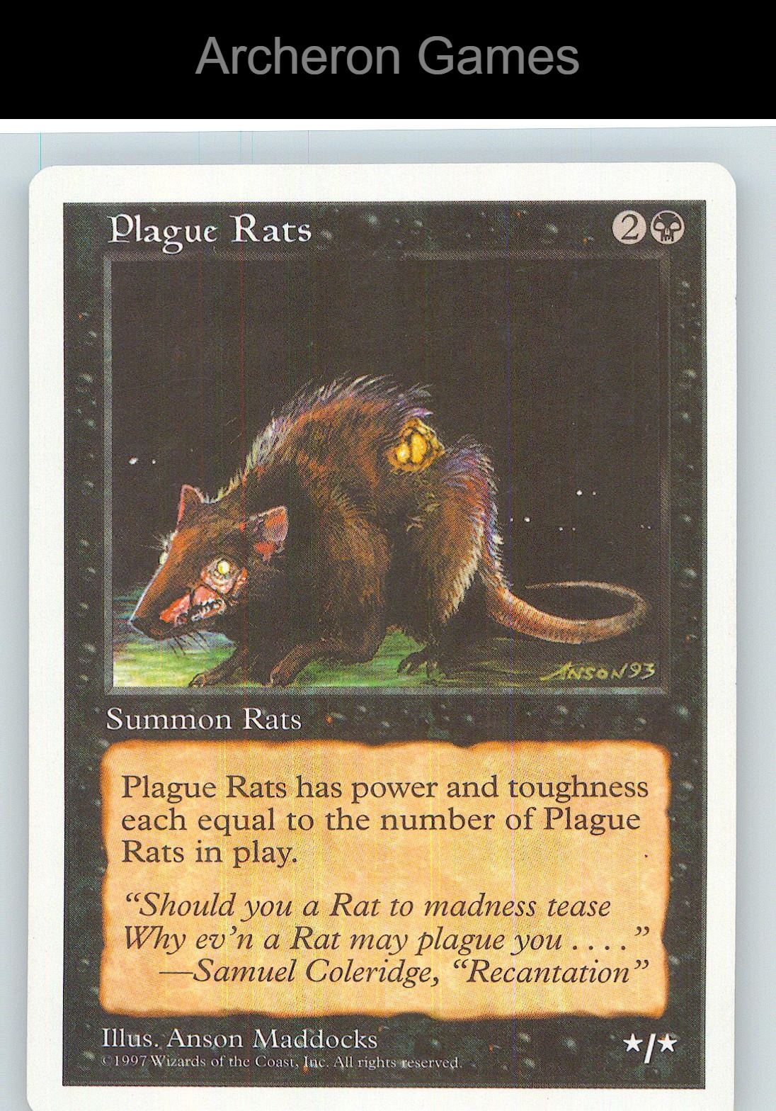 Plague Rats 5ED C MTG Card NM/EX+