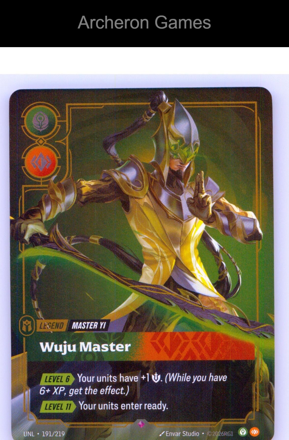 Master Yi - Wuju Master UNL 191/219 R Unleashed Riftbound Card
