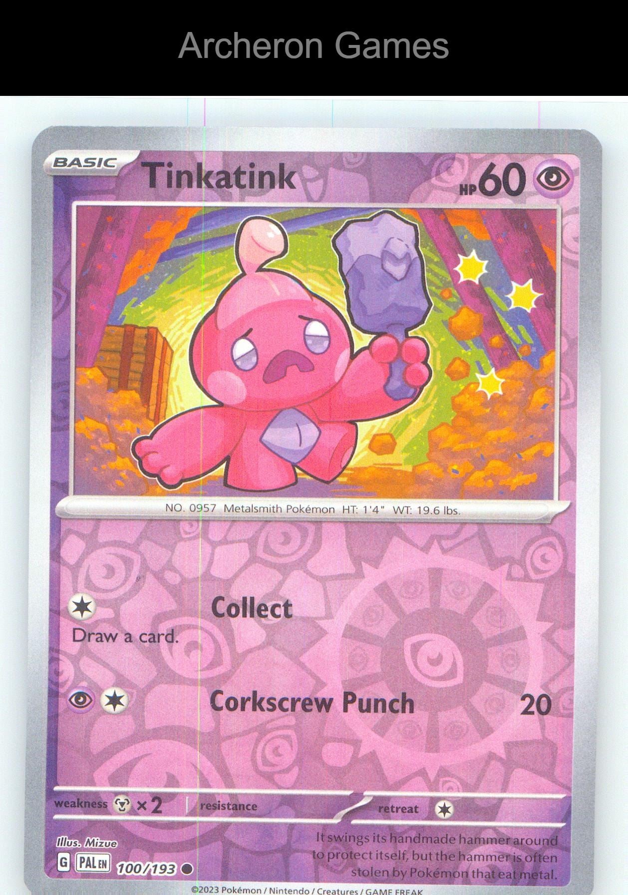 Pokemon Card Tinkatink PAL 100/193 C Paldea Evolved Reverse Holo