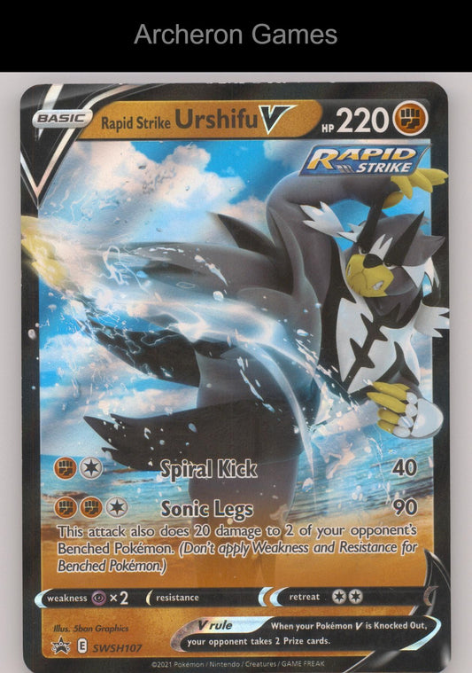 Pokemon Card Rapid Strike Urshifu V SWSD SWSH107 HOLO P Sword & Shield Promo
