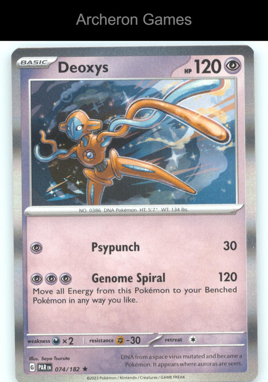 Pokemon Card Deoxys PAR 074/182 R Paradox Rift Holo