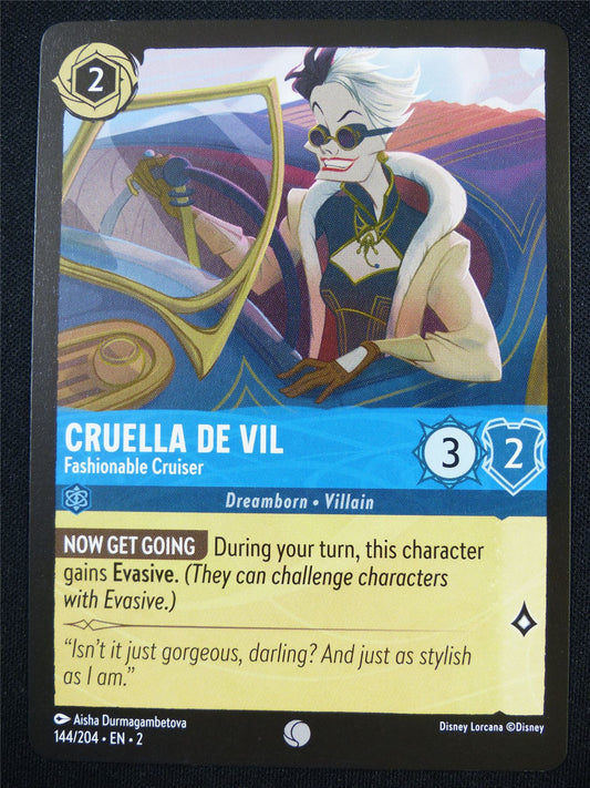 Cruella De Vil Fasnionable Cruiser 144/204 - Lorcana Card #4OY