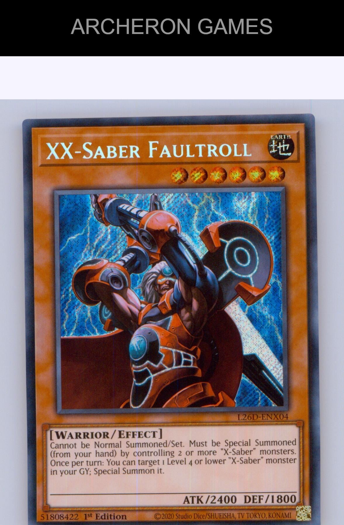 XX-Saber Faultroll (Secret Rare) SEC YUGIOH Card 1st Edition
