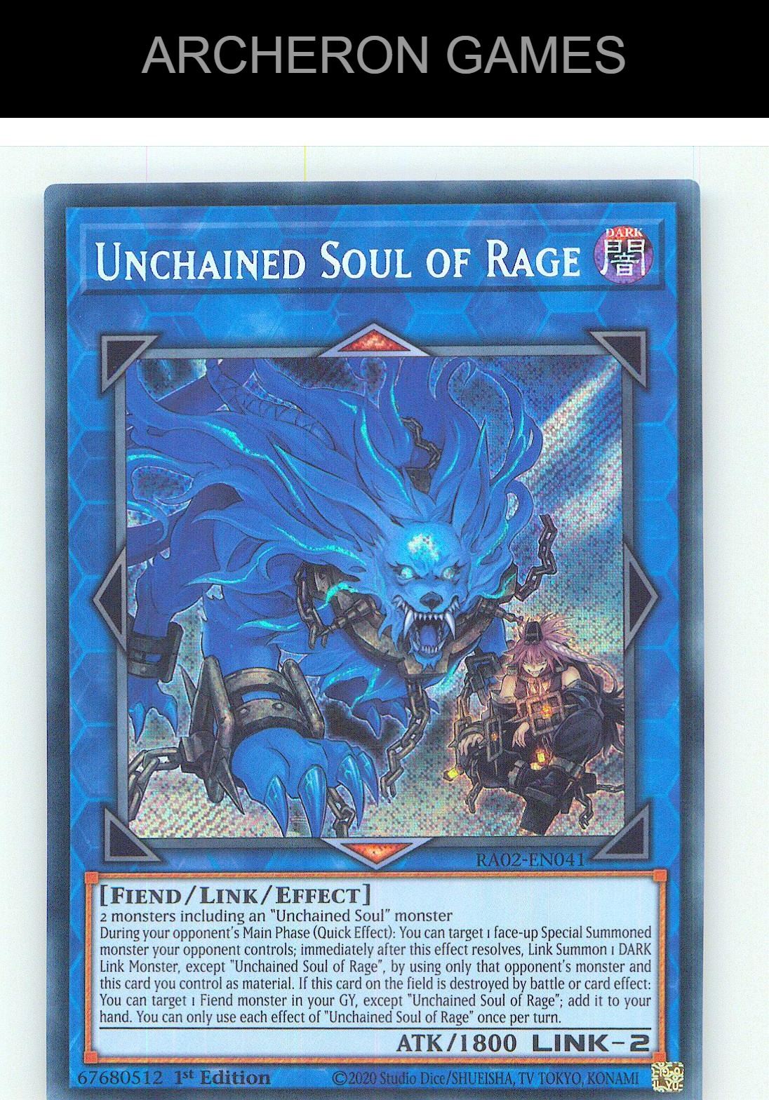 Unchained Soul of Rage (Secret Rare) SEC YUGIOH Card 1st Edition