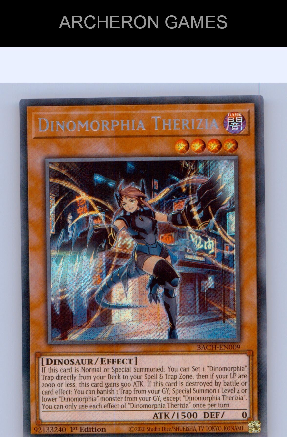 Dinomorphia Therizia (Starlight Rare) Starlight Rare YUGIOH Card 1st Edition