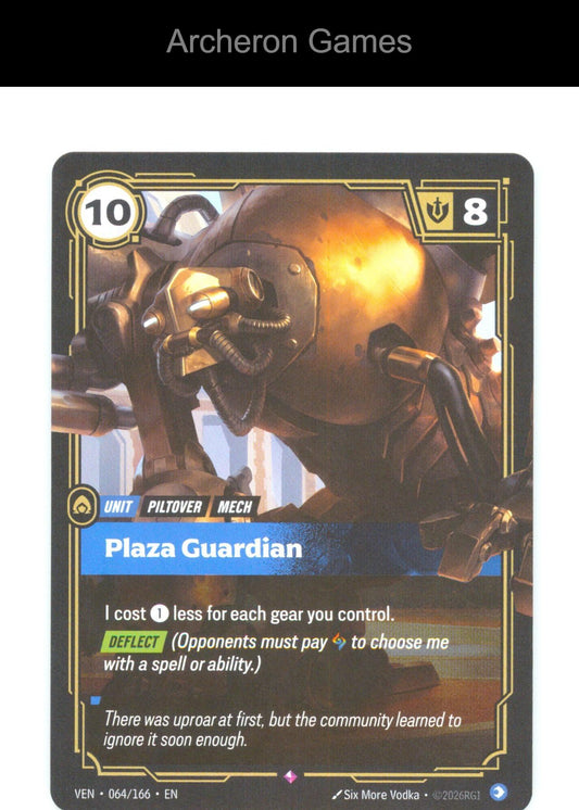Plaza Guardian VEN 064/166 R Vendetta Riftbound Card Foil