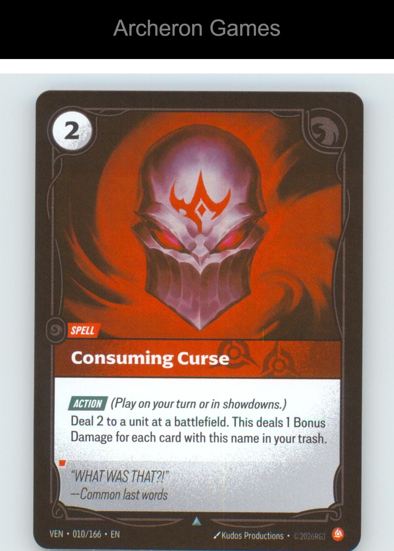 Consuming Curse VEN 010/166 UC Vendetta Riftbound Card Foil