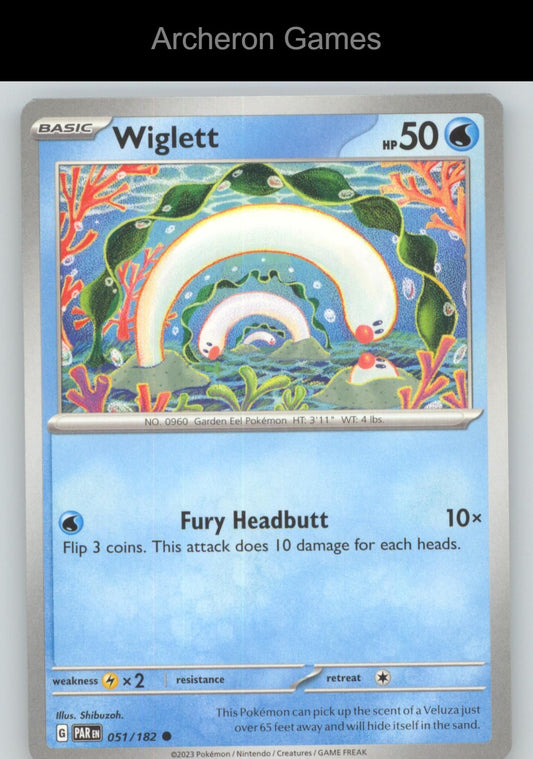 Pokemon Card Wiglett PAR 051/182 C Paradox Rift
