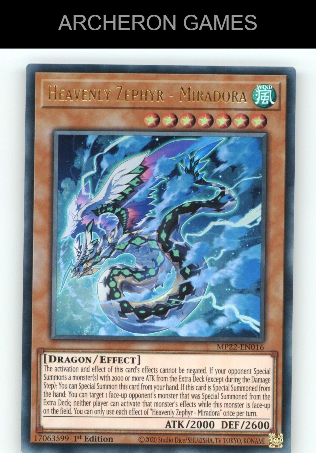 Heavenly Zephyr - Miradora Ultra Rare YUGIOH Card