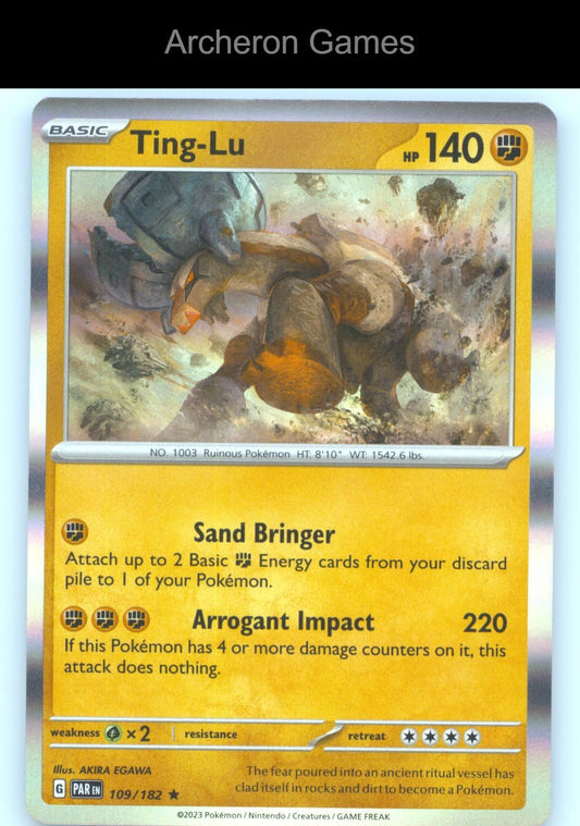 Pokemon Card Ting-Lu PAR 109/182 R Paradox Rift Holo