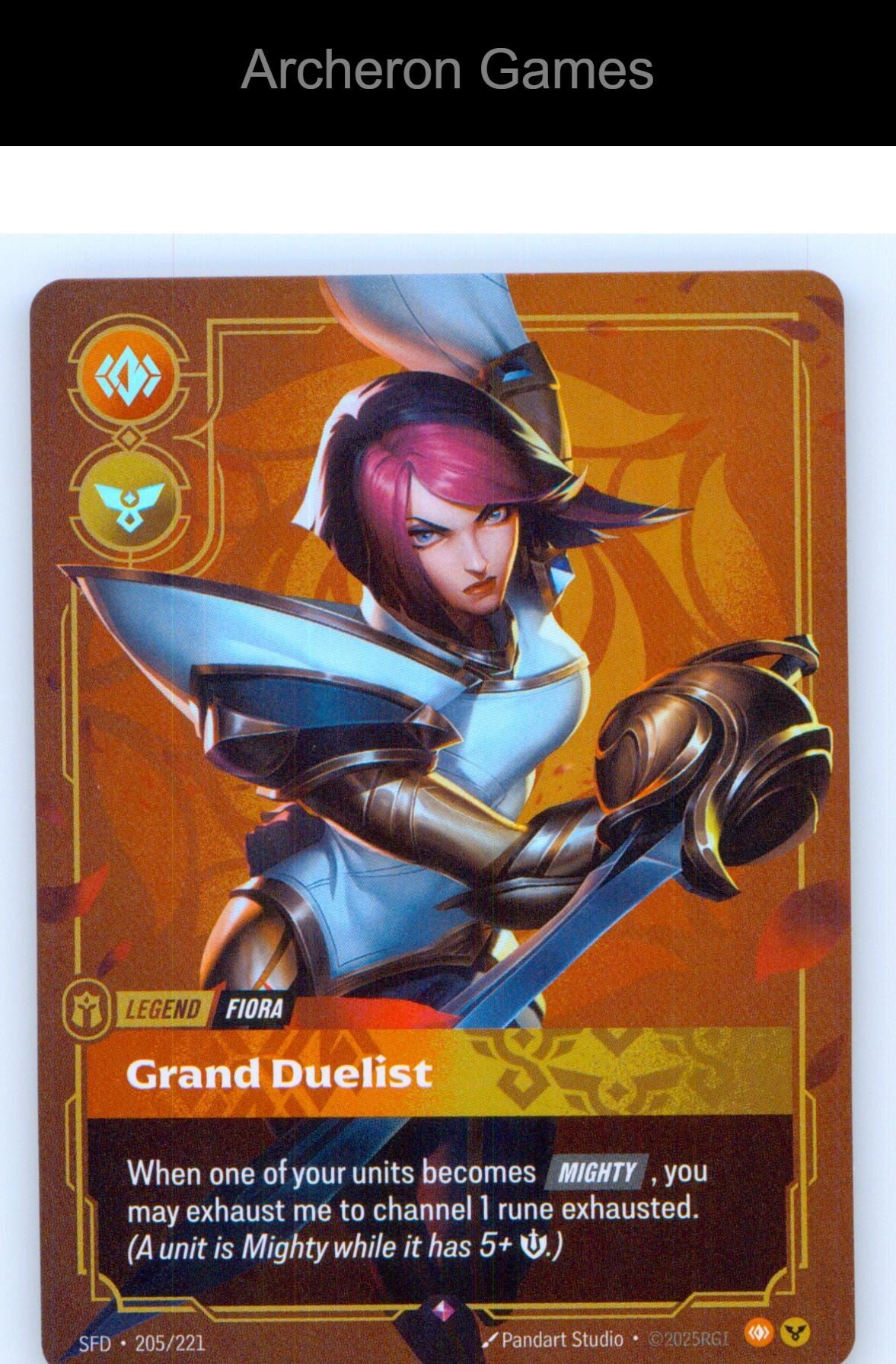 Fiora - Grand Duelist SFD 205/221 R Spiritforged Riftbound Card