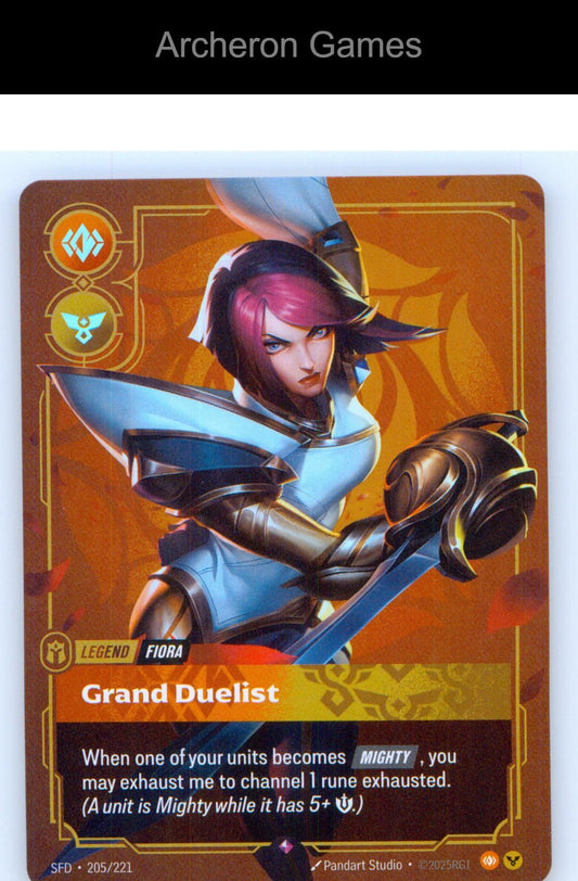 Fiora - Grand Duelist SFD 205/221 R Spiritforged Riftbound Card