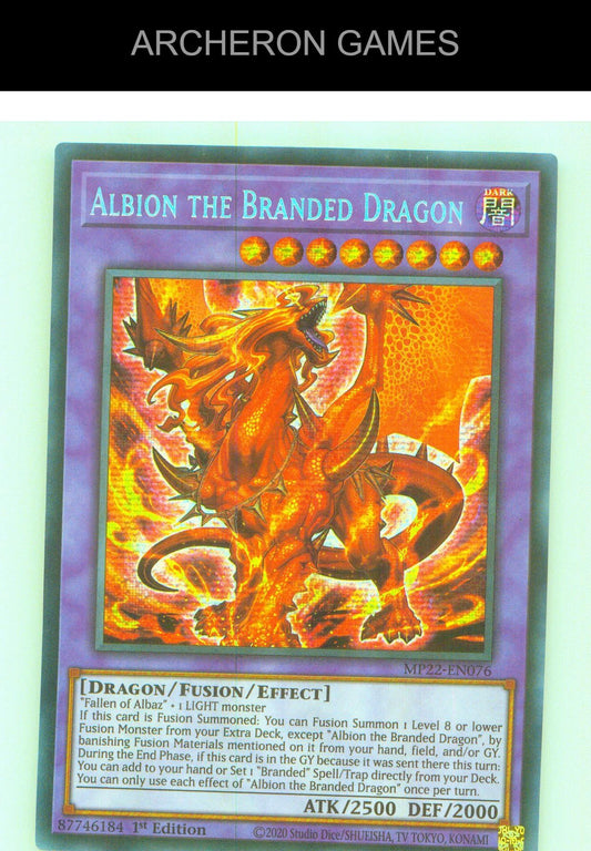 Albion the Branded Dragon SEC YUGIOH Card 1st Edition