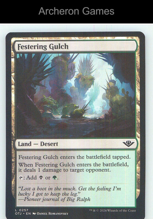 Festering Gulch OTJ 257 Land MTG Card NM/EX+