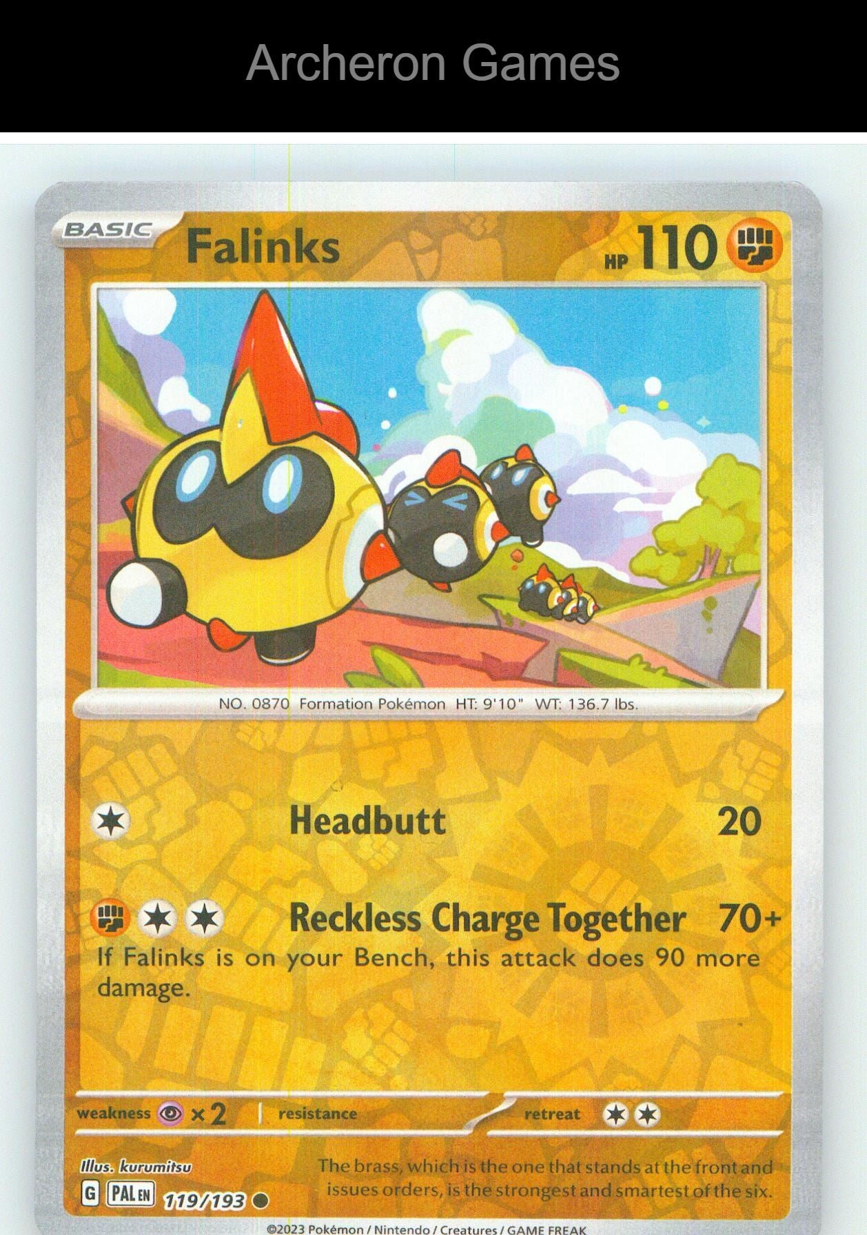Pokemon Card Falinks PAL 119/193 C Paldea Evolved Reverse Holo