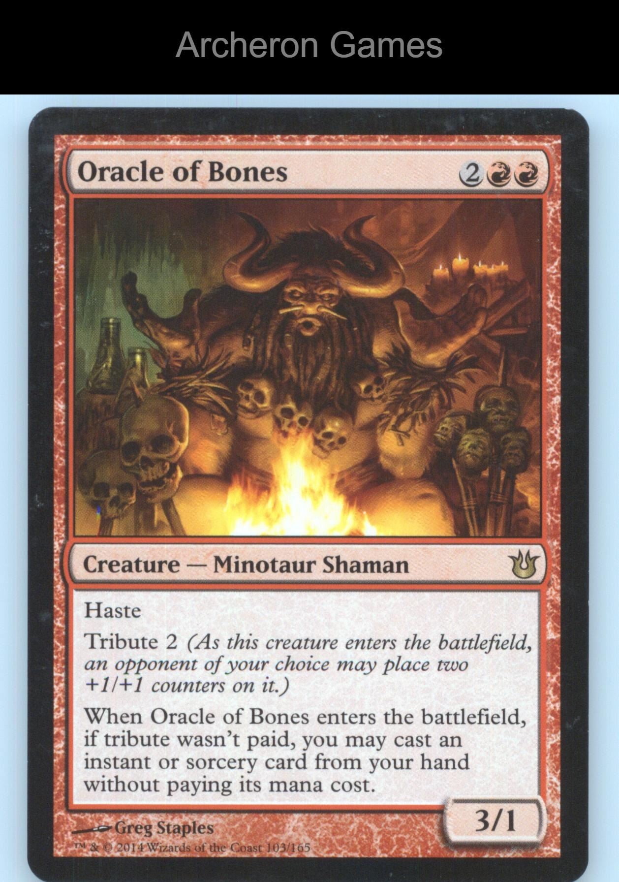 Oracle of Bones 103 R MTG Card Born of the Gods