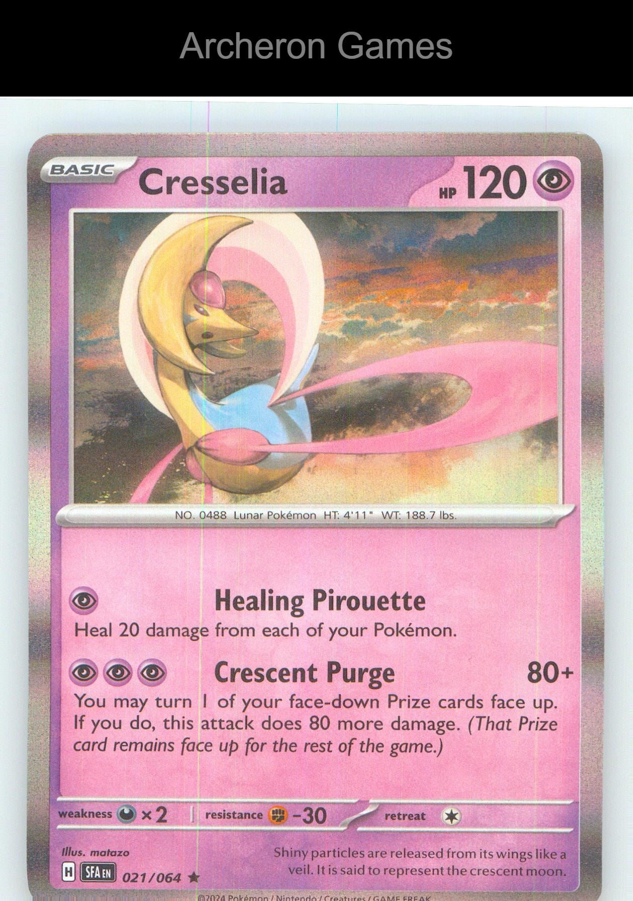 Pokemon Card Cresselia SFA 021/064 R Shrouded Fable Holo