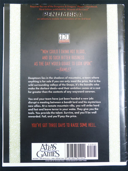 Three Days to Kill Roleplaying Booklet - d20 System #2RC