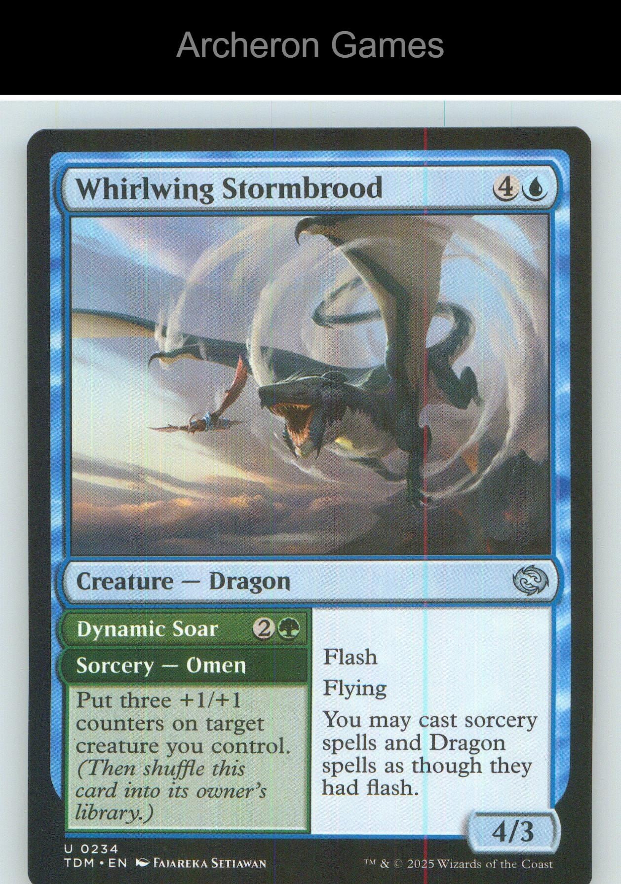 Whirlwing Stormbrood TDM 234 UC MTG Card NM/EX+