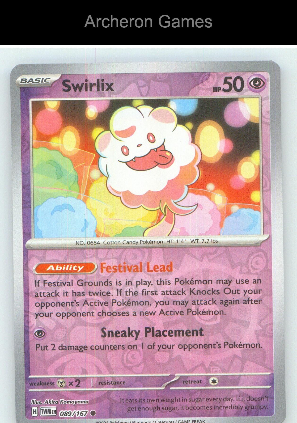 Pokemon Card Swirlix TWM 089/167 C Twilight Masquerade Reverse Holo