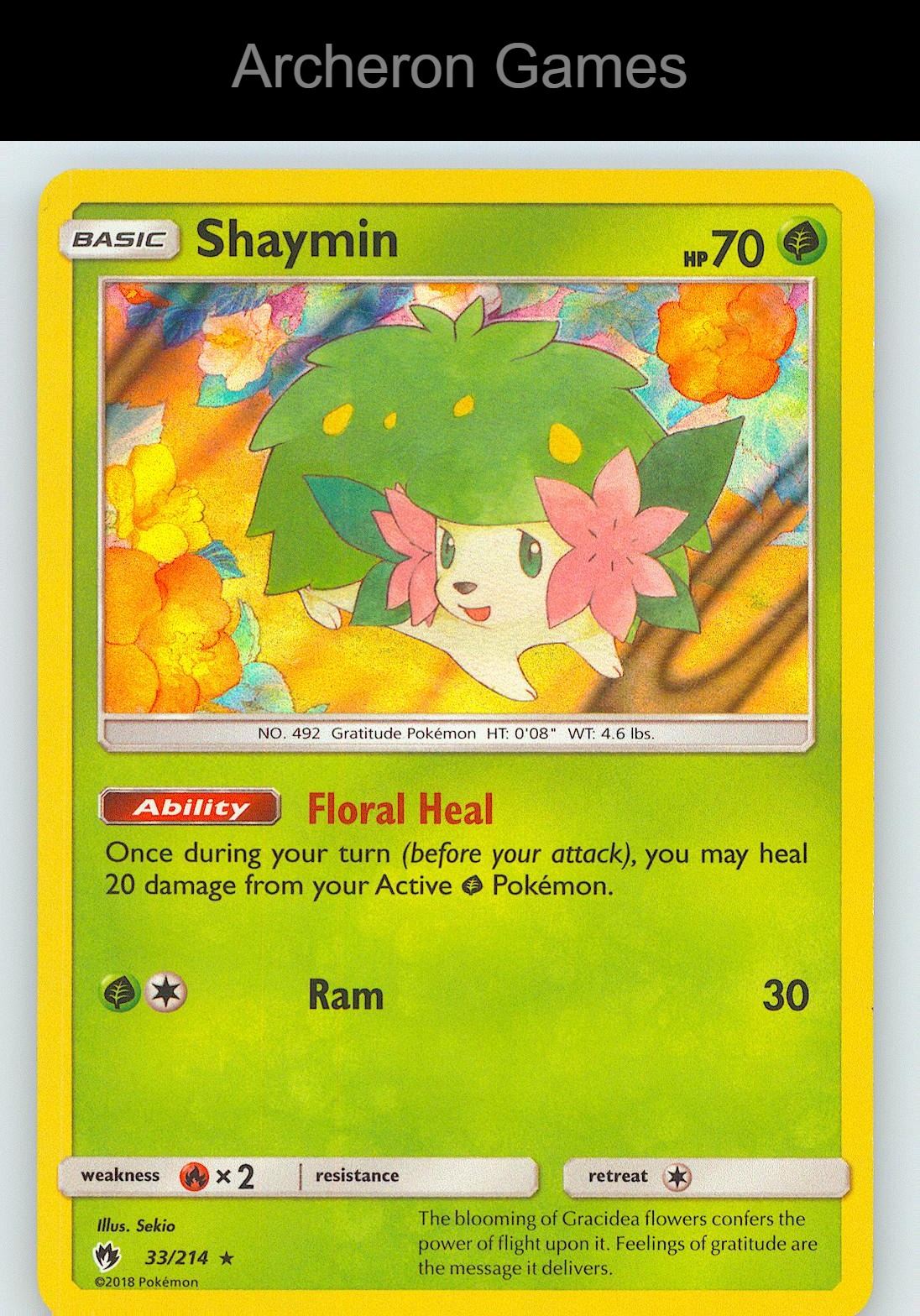 Pokemon Card Shaymin LOT 33/214 Surge Holo R Lost Thunder