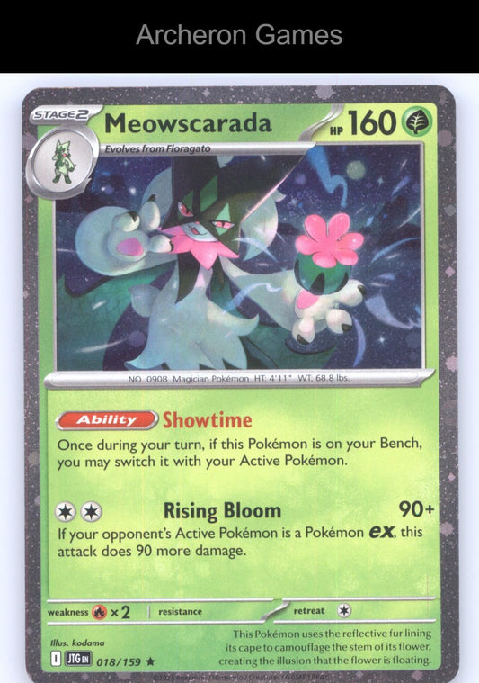 Pokemon Card Meowscarada JTG 018/159 R Journey Together Holo
