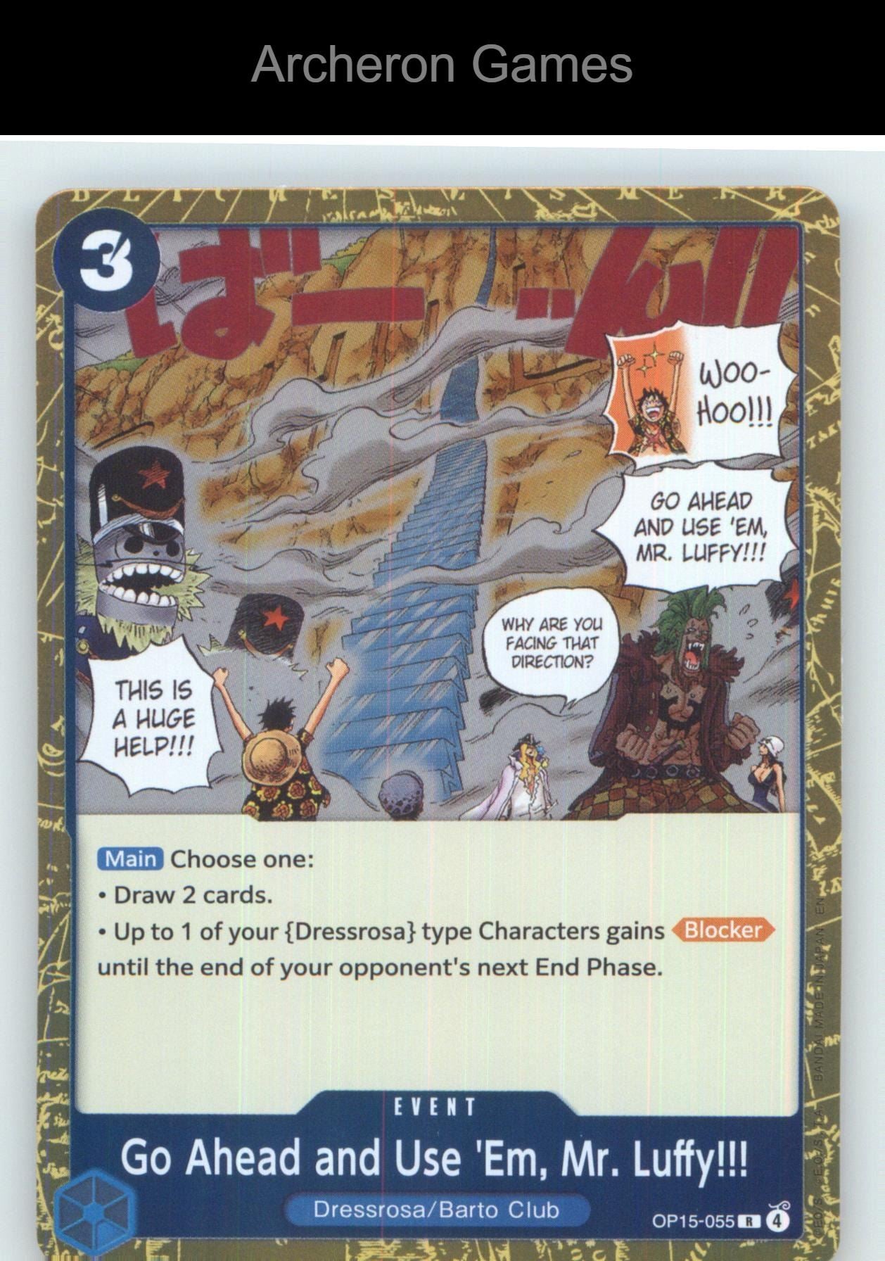 Go Ahead and Use 'Em, Mr. Luffy!!! OP15-055 One Piece Card NM/EX+ Foil