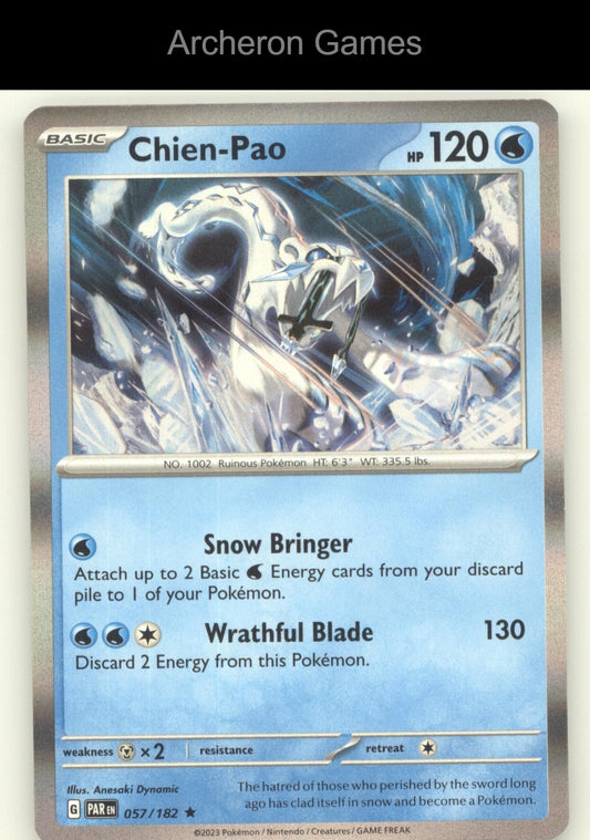 Pokemon Card Chien-Pao PAR 057/182 R Paradox Rift Holo