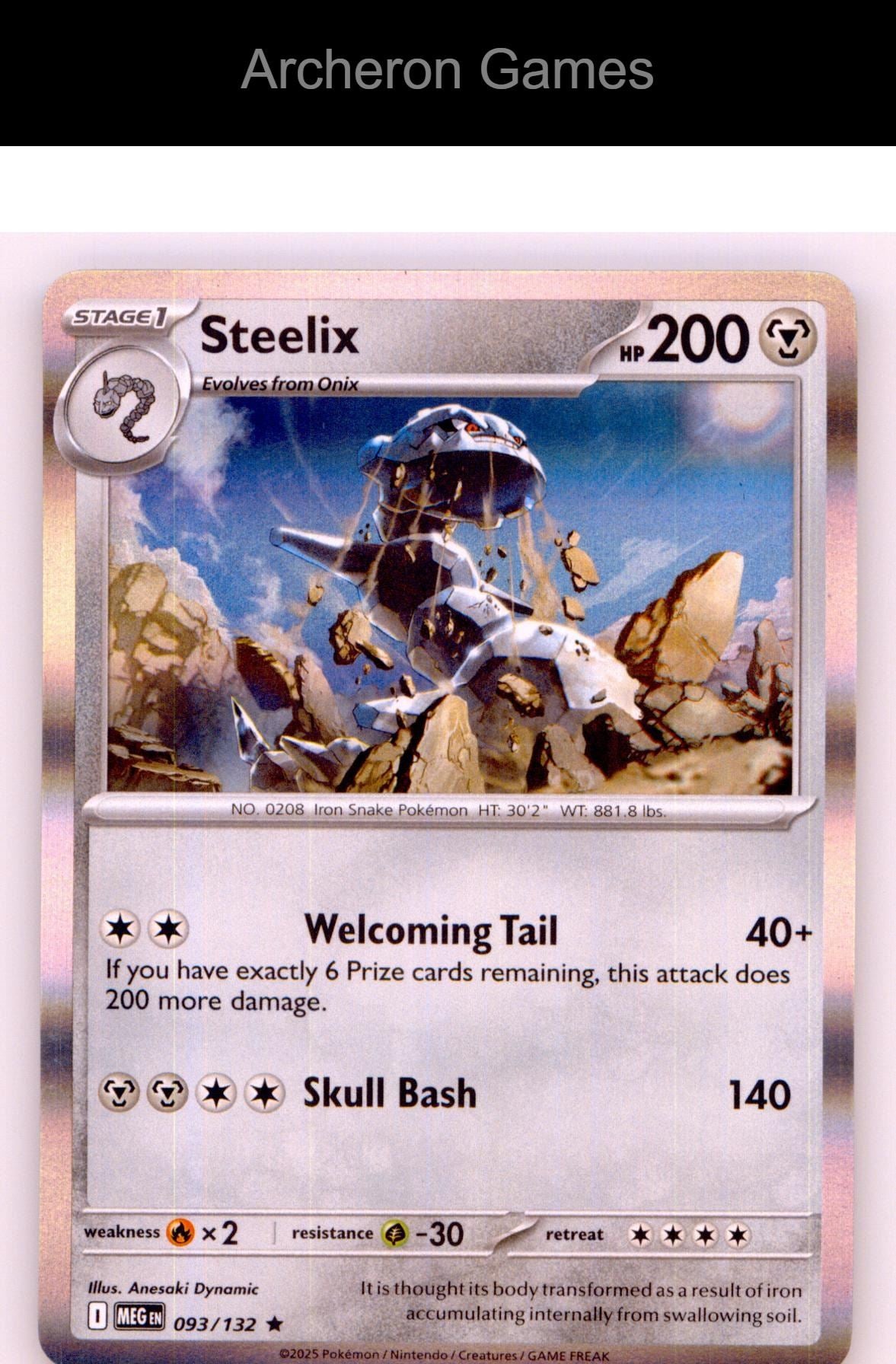 Pokemon Card Steelix (Cosmos Holo) MCAP 093/132 R Miscellaneous Cards & Products