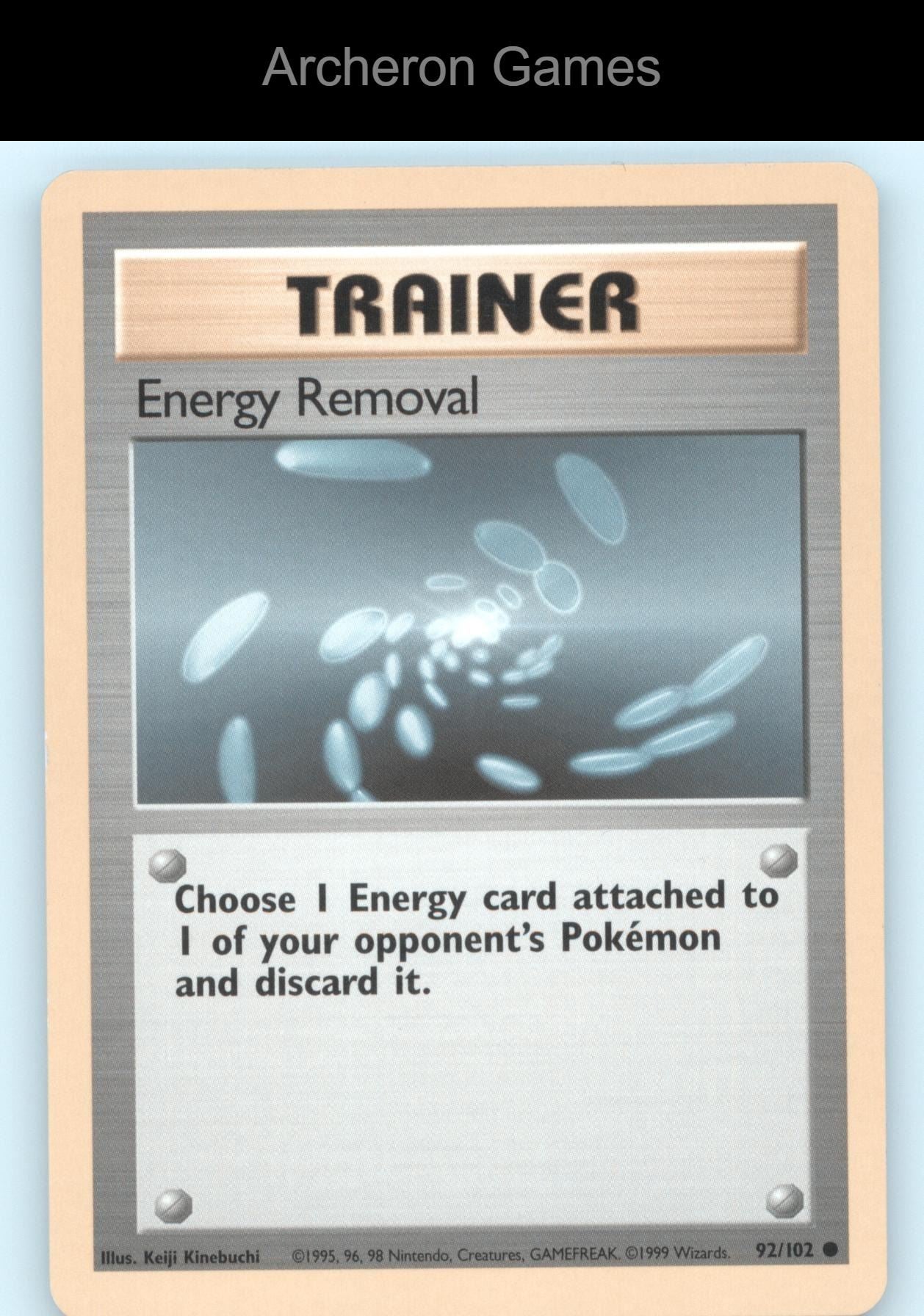 Pokemon Card Energy Removal BS 92/102 C Base Set Unlimited