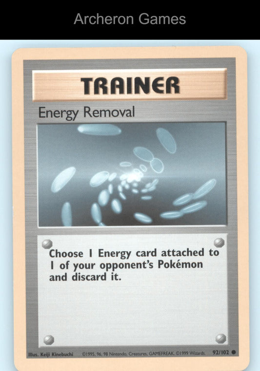 Pokemon Card Energy Removal BS 92/102 C Base Set Unlimited