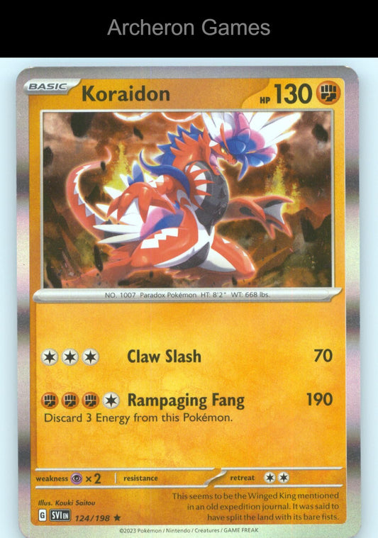 Pokemon Card Koraidon SVI 124/198 R Scarlet & Violet Holo