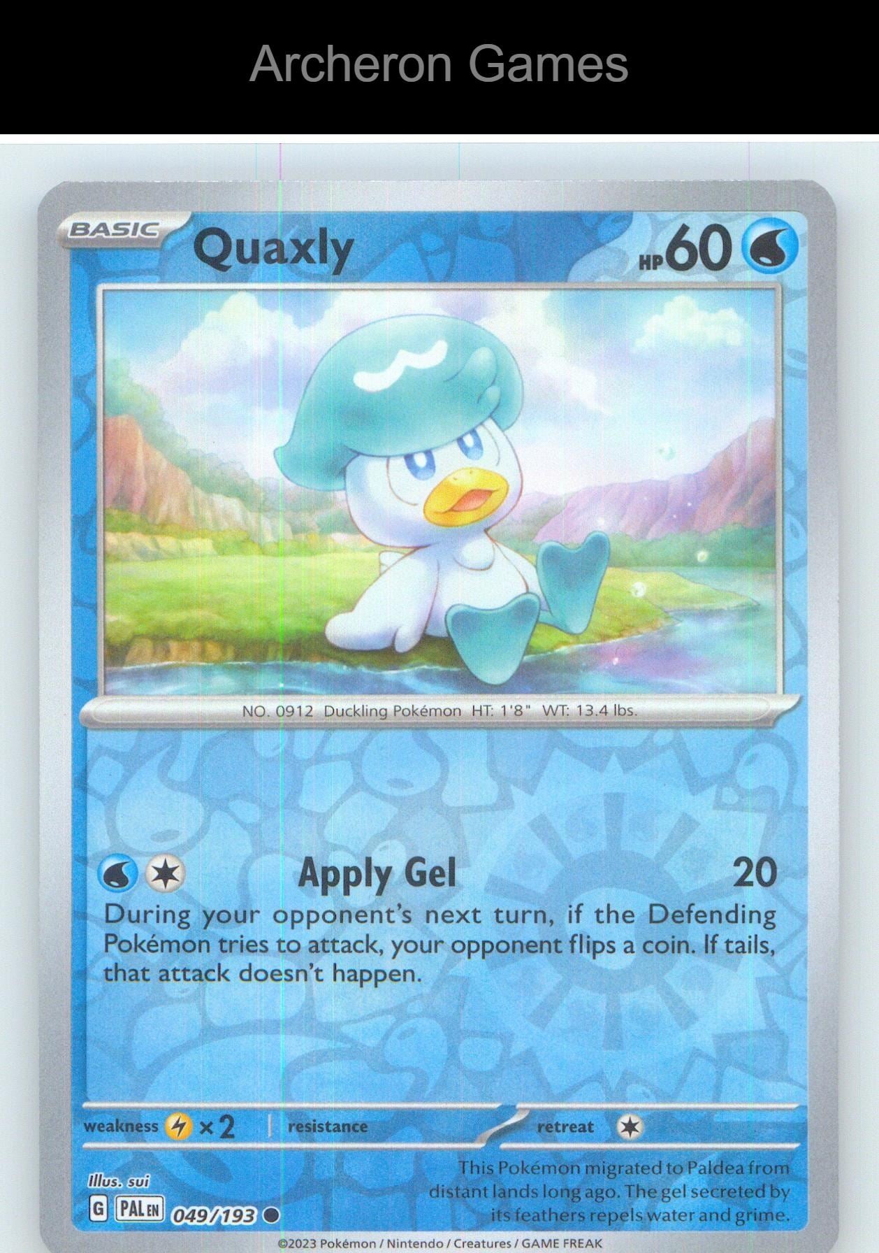 Pokemon Card Quaxly PAL 049/193 C Paldea Evolved Reverse Holo