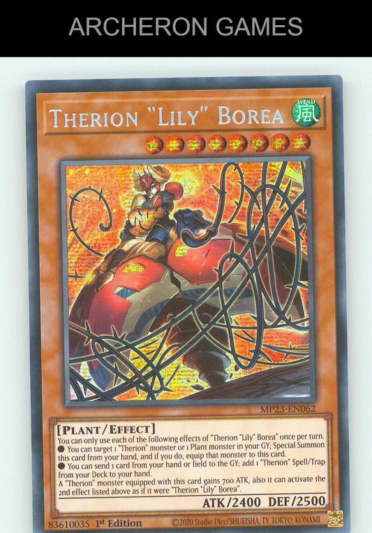 Therion "Lily" Borea SEC YUGIOH Card