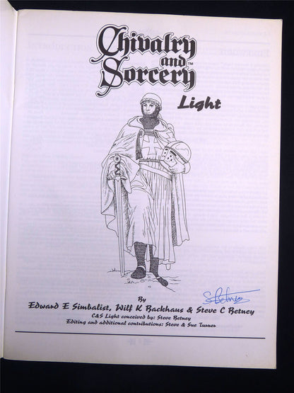 Chivalry & Sorcery: Light Booklet - Maple Leaf Games Roleplay Softback #2UO
