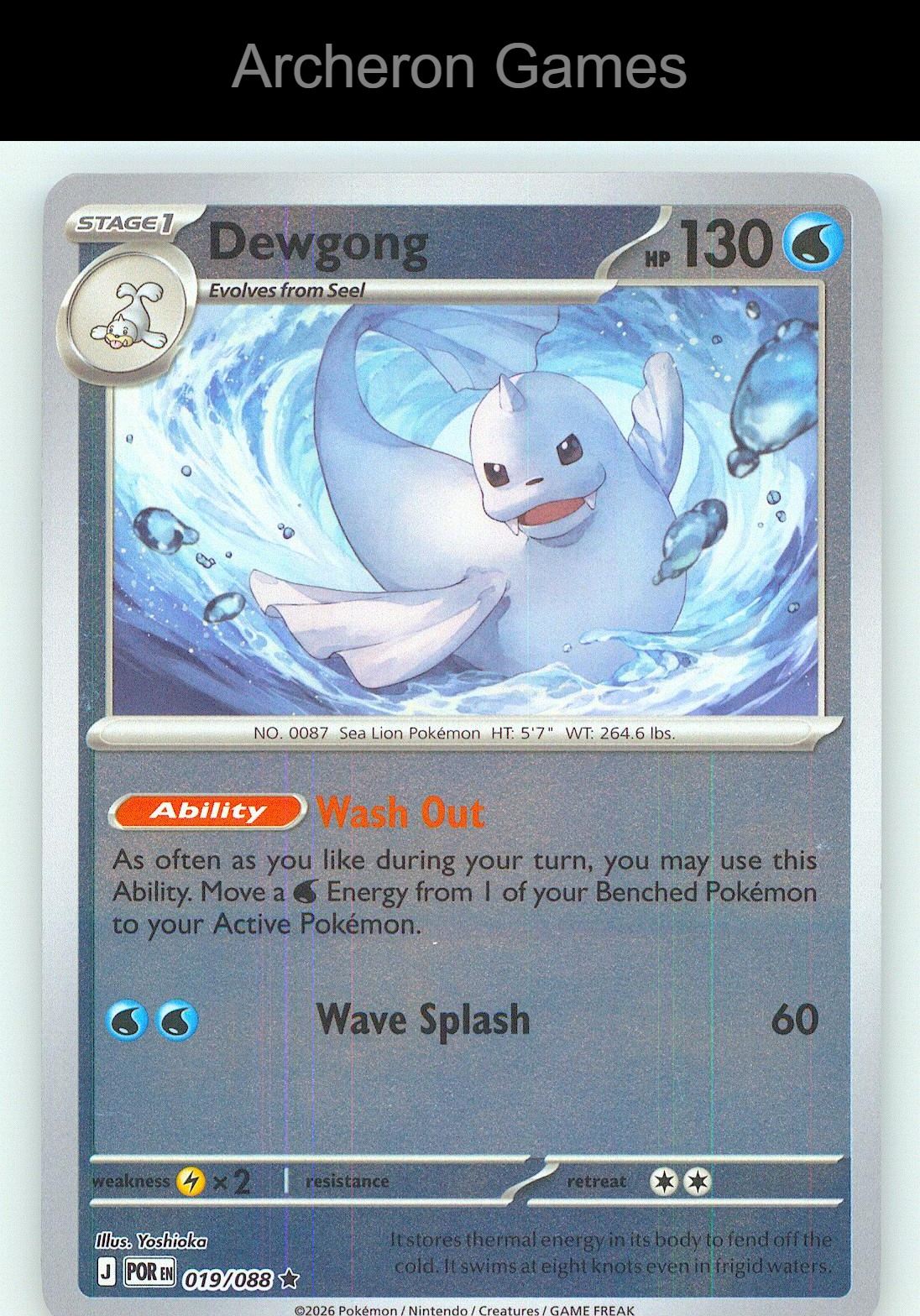 Pokemon Card Dewgong ME03 019/088 R Perfect Order Reverse Holo