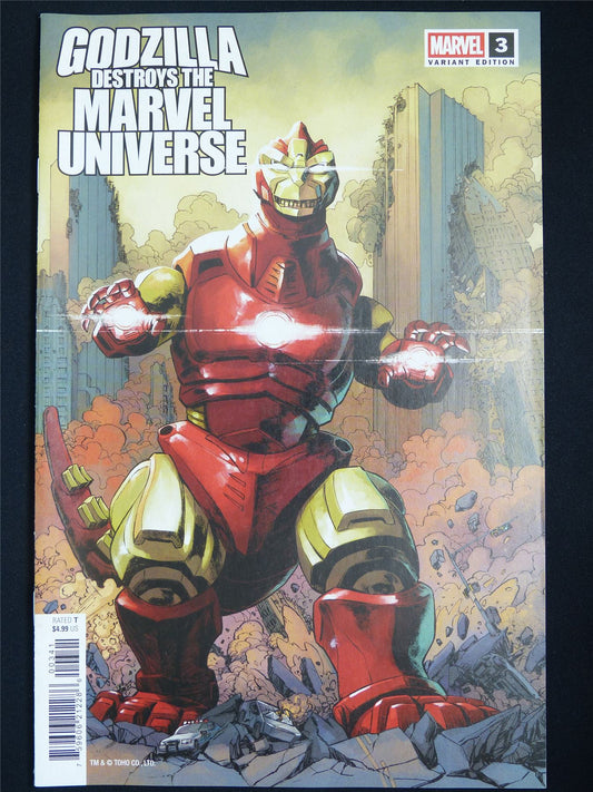 GODZILLA Destroys the Marvel Universe #3 Variant - Marvel Comic #5IG