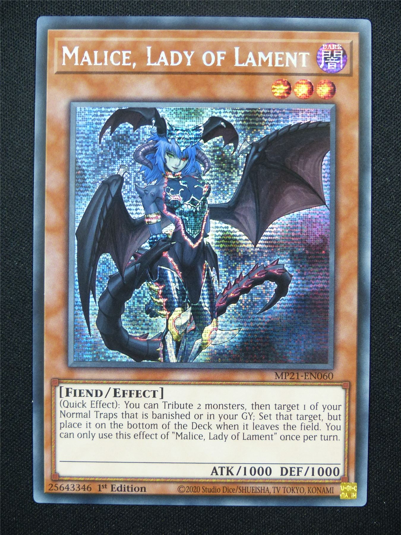 Malice Lady of Lament MP21 Secret Rare - 1st ed Yugioh Card #14H