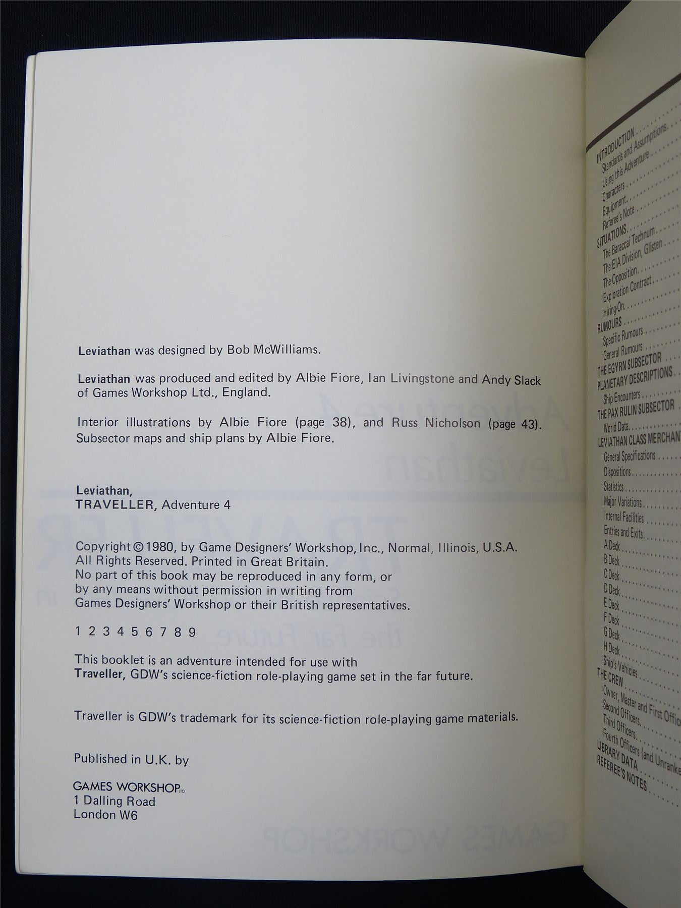 Traveller: Adventure 4 Leviathan - Roleplaying Booklet #2TS