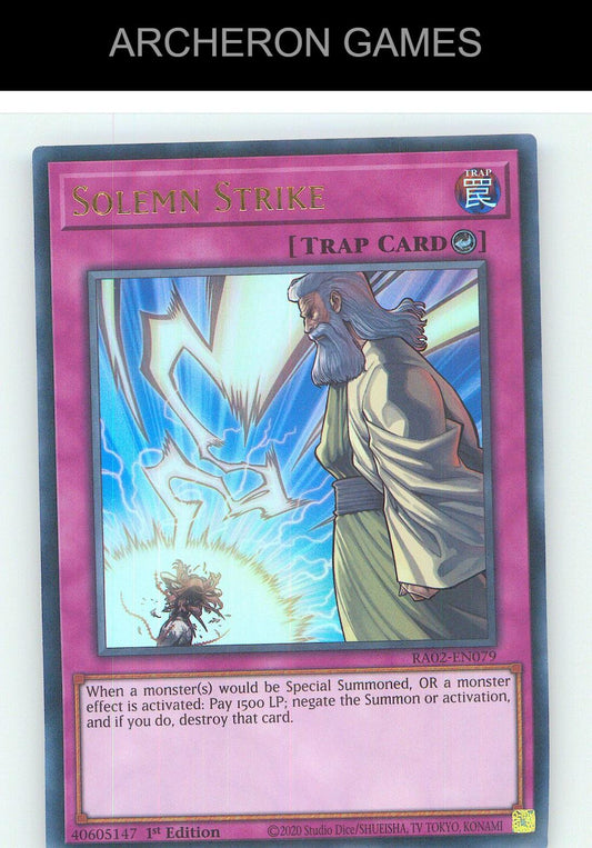 Solemn Strike (UR) Ultra Rare YUGIOH Card 1st Edition