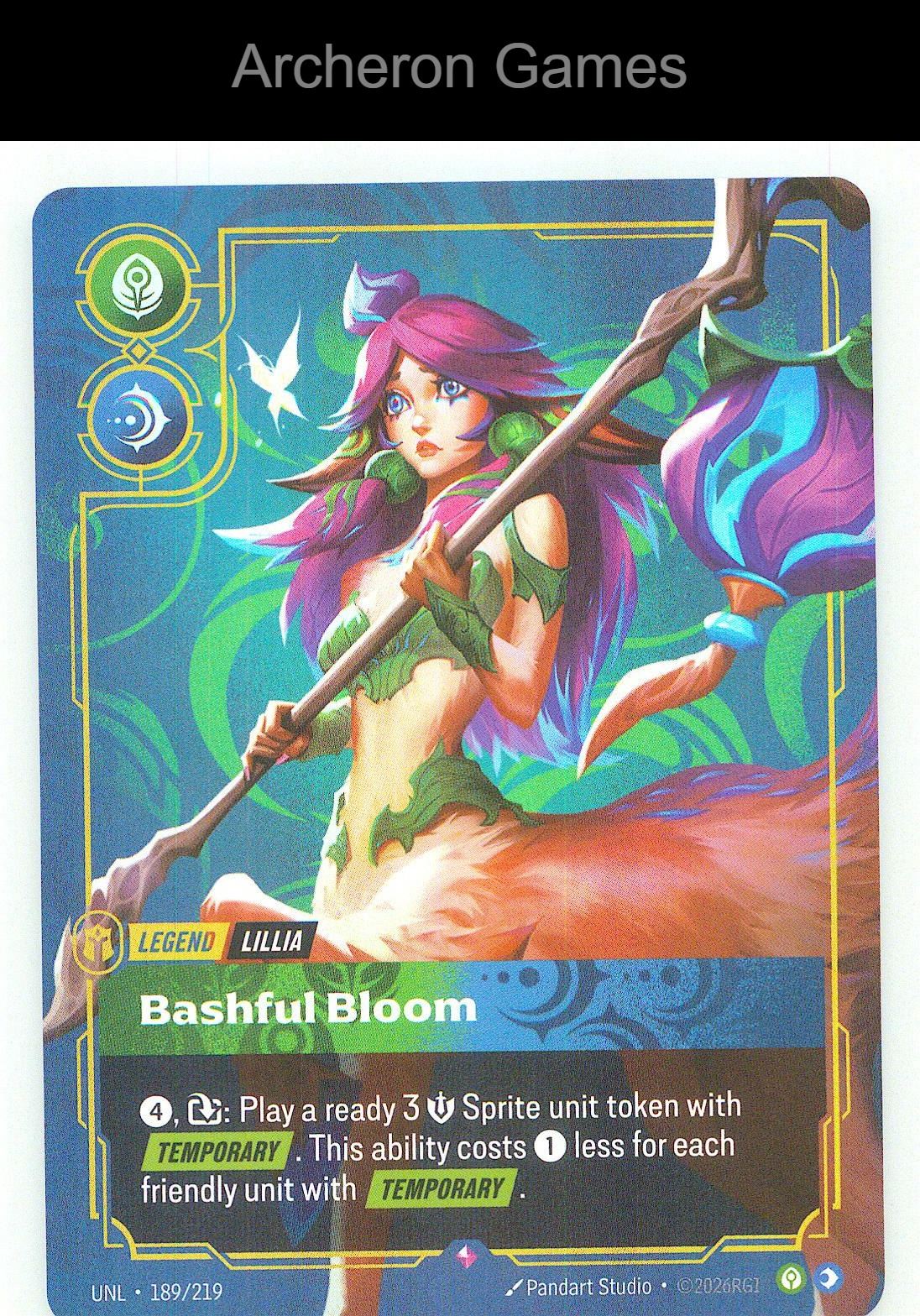 Lillia - Bashful Bloom UNL 189/219 R Unleashed Riftbound Card