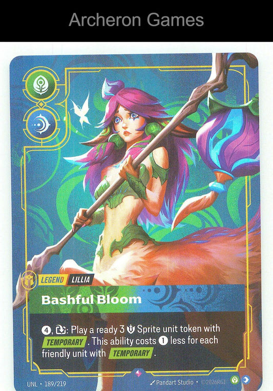 Lillia - Bashful Bloom UNL 189/219 R Unleashed Riftbound Card