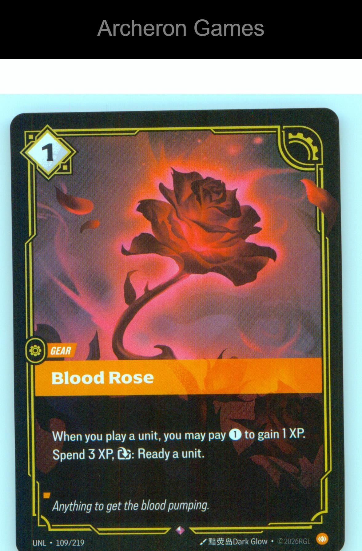 Blood Rose UNL 109/219 R Unleashed Riftbound Card