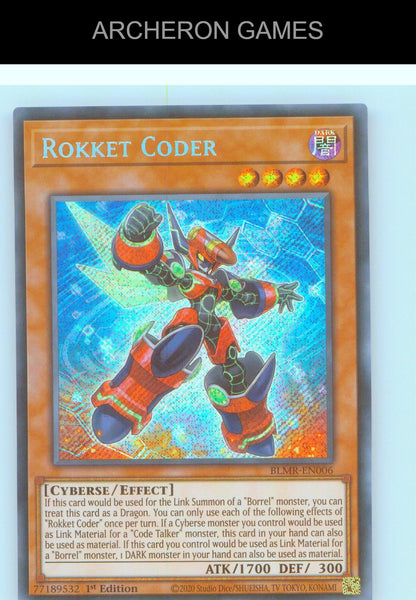 Rokket Coder SEC YUGIOH Card 1st Edition