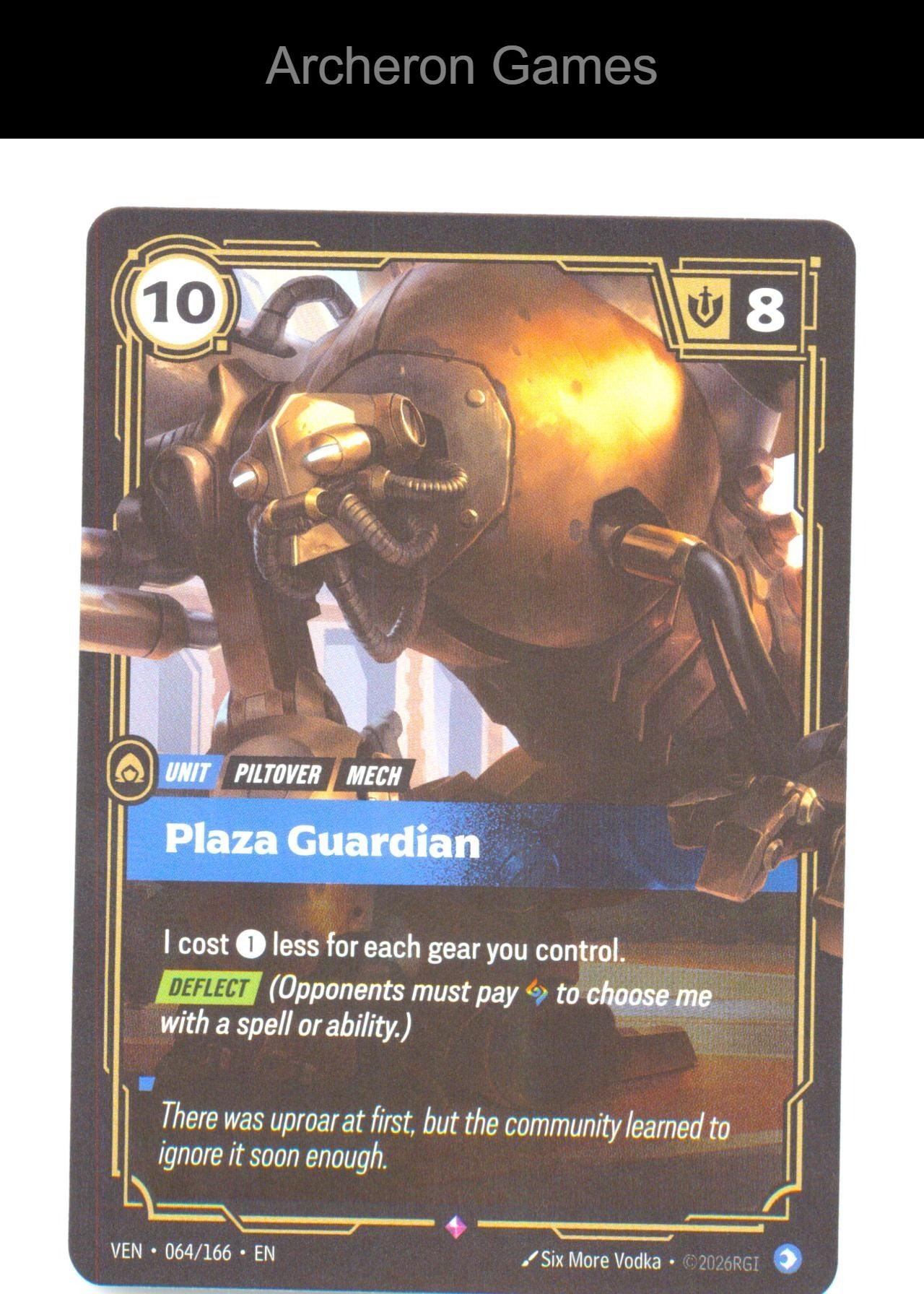 Plaza Guardian VEN 064/166 R Vendetta Riftbound Card Foil