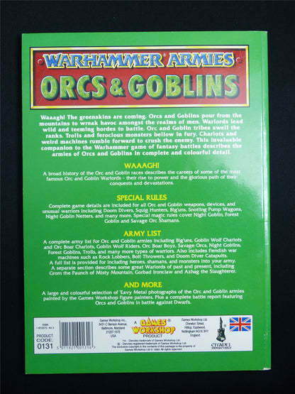 Warhammer Armies: Orcs and Goblins 4th Edition Softback 1993 - Warhammer Old World #1GQ