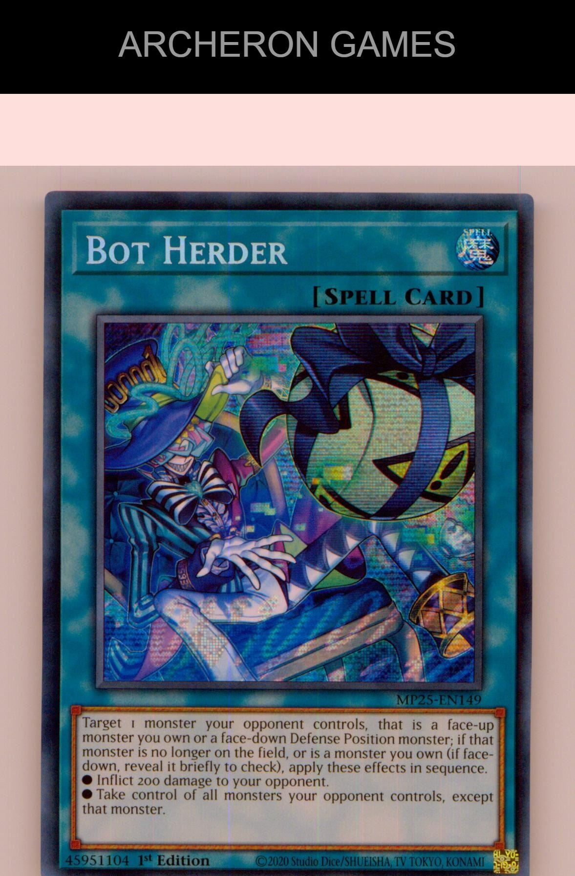 Bot Herder Prismatic Secret Rare YUGIOH Card 1st Edition